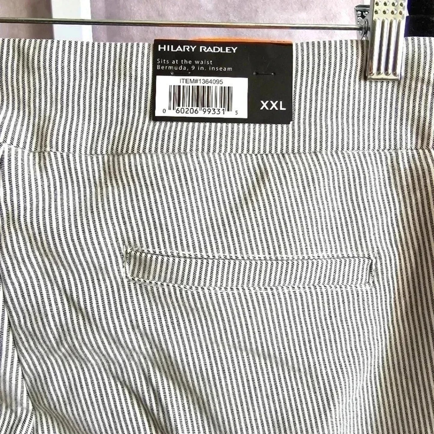 Hilary Radley Blue White Striped Pullon Shorts NWT XXL