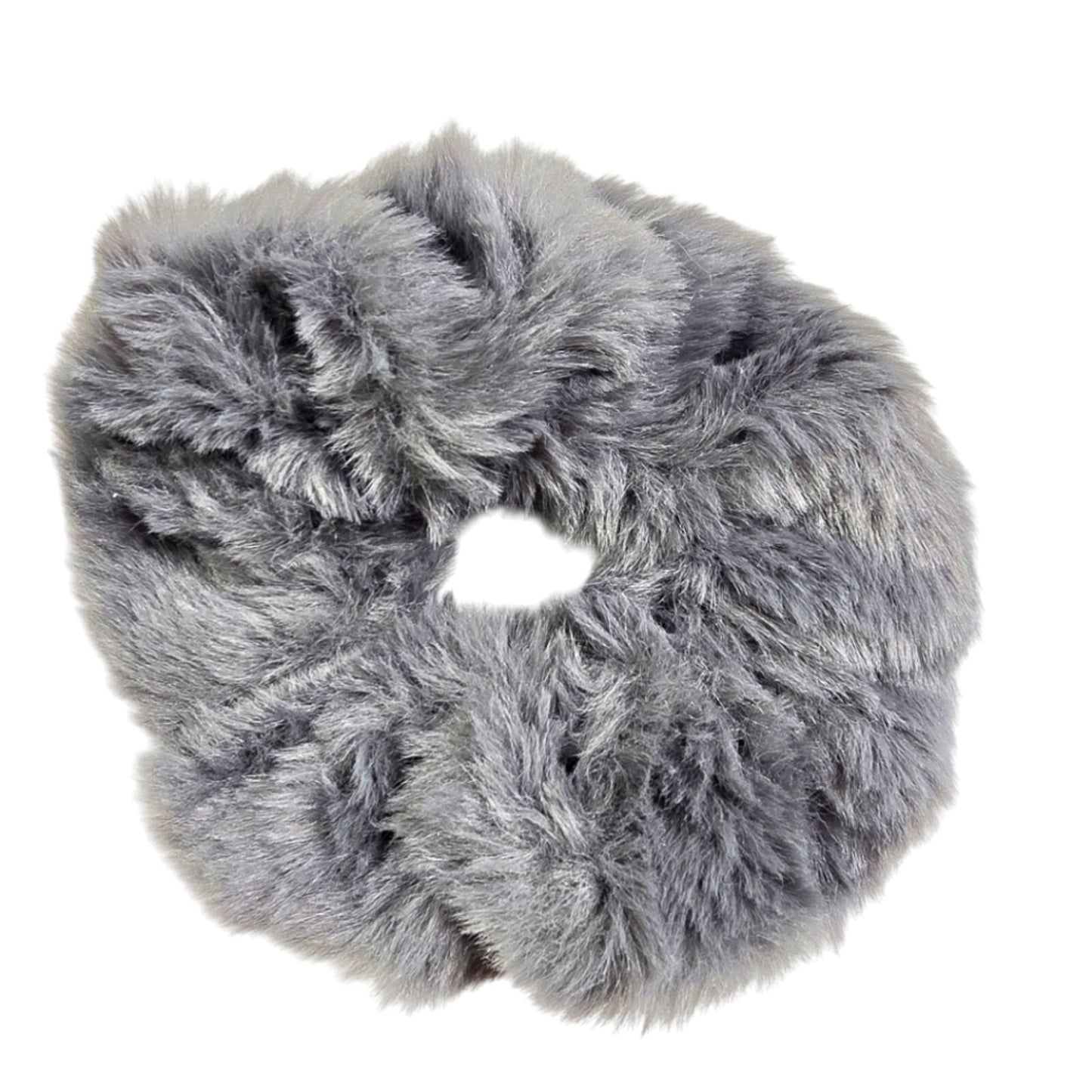 Gray Fuzzy Accessorie Scrunchie Hair Tie Hair Band Elastic Stretch Handmade SB26