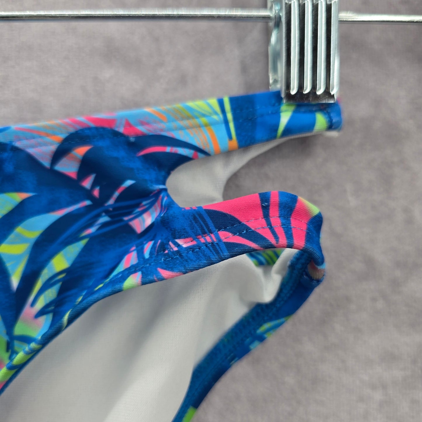 Sand Castle Blue Floral Print Bikini Bottoms Swimwear Medium