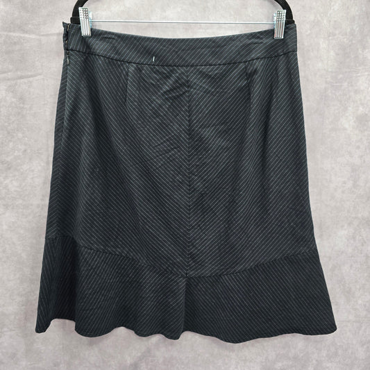 Ann Taylor Navy Blue Stripe Vintage Flare Knee Length Executive Skirt Plus 14