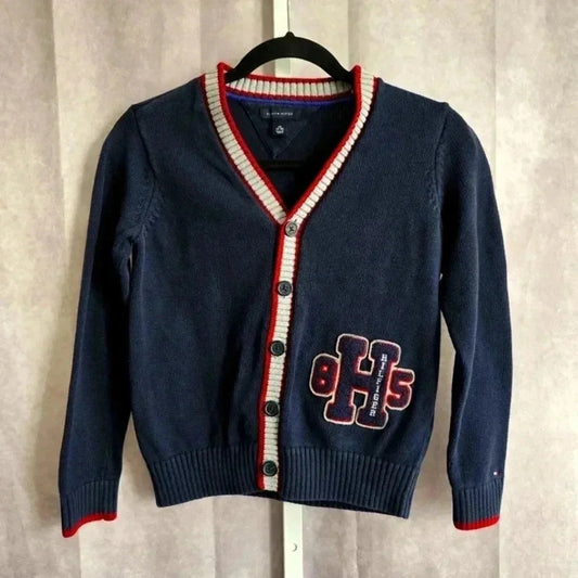 Tommy Hilfiger Blue Button Long Sleeve Sweater Cardigan Medium 8-10