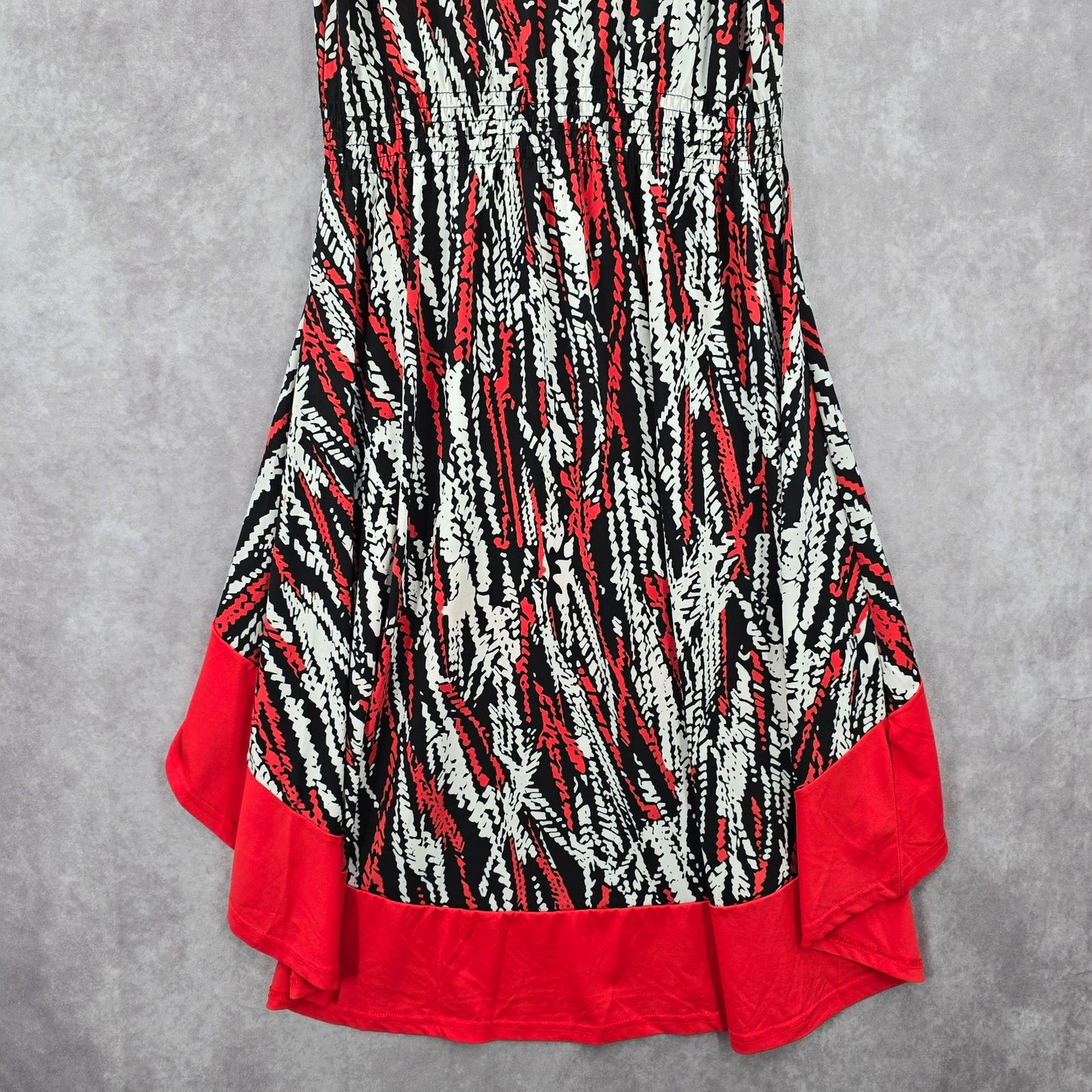 5th & Love Black Red High Low Sleeveless Flare Dress Extra Large XL