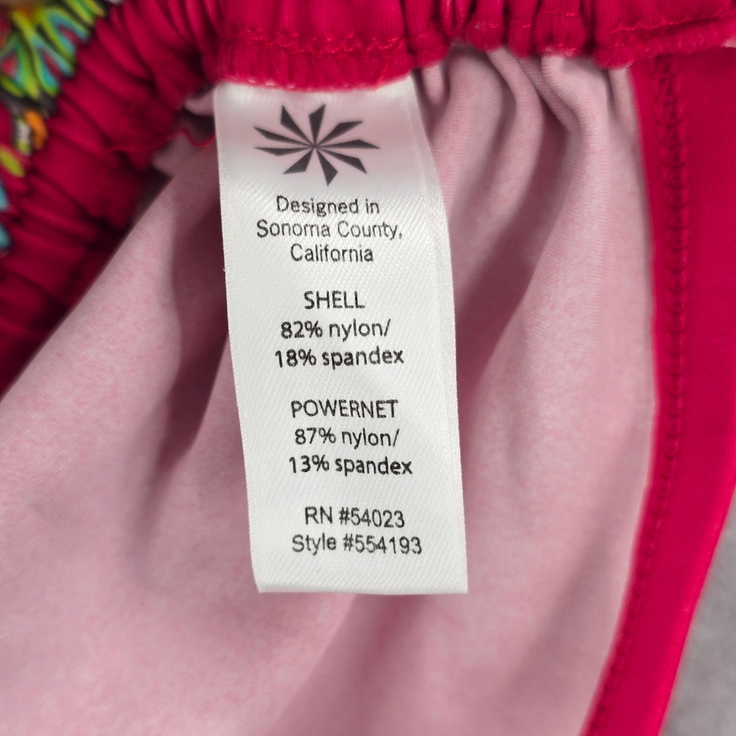 Athleta Pink Floral Scrunch Tie Padded Swimwear Tankini Tank Top Medium 34 B/C
