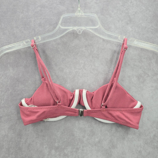 Shein Pink Ribbed Padded Underwire Adjustable Strap Bikini Top Swimwear Small