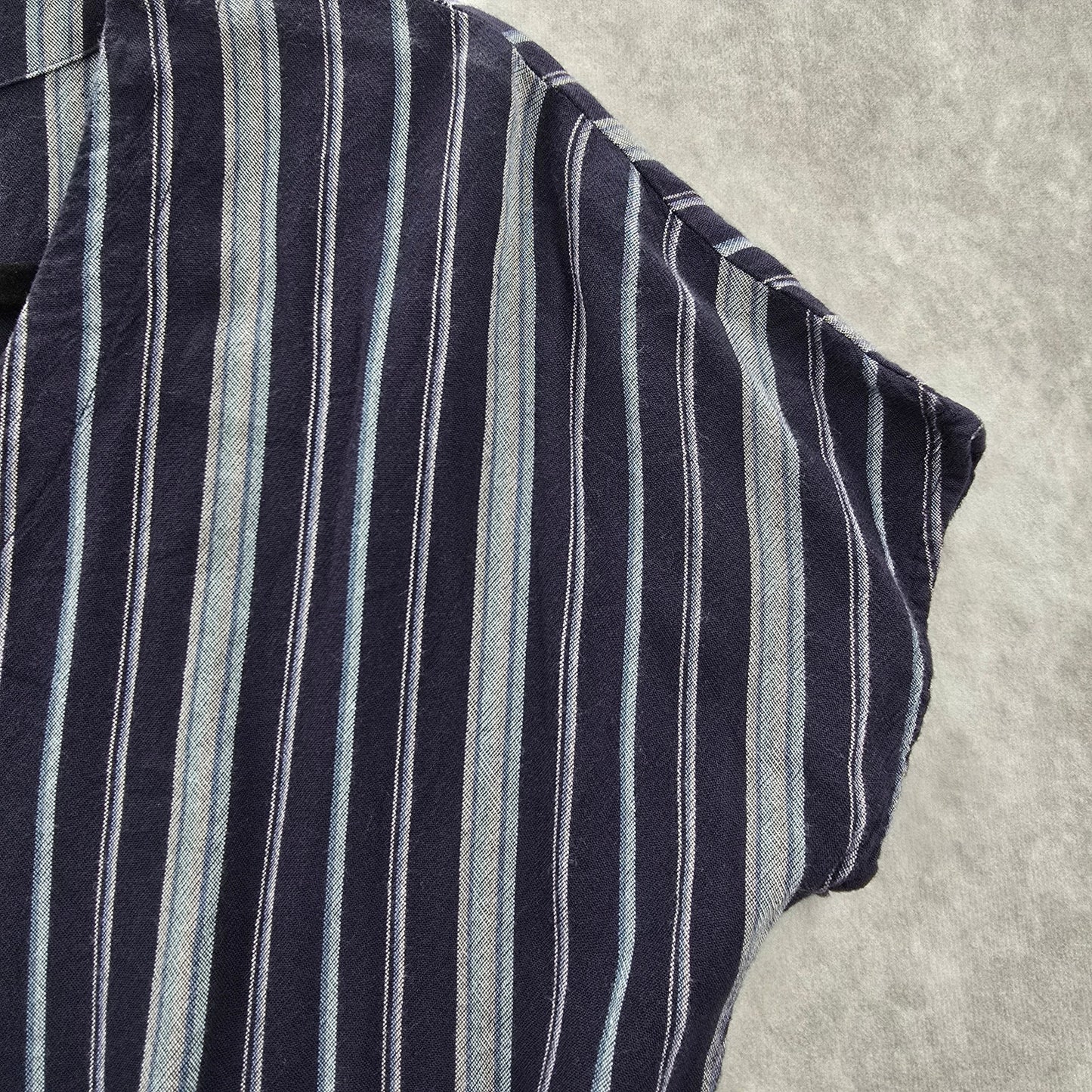 Universal Thread Blue Stripes Tie Front Button Down Top Blouse Size XS