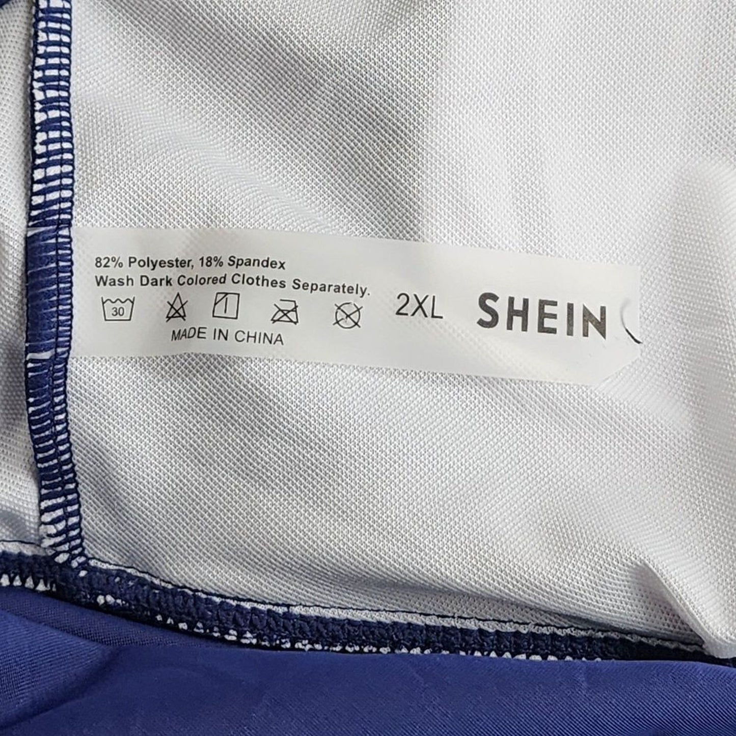 Shein Blue Tankini Padded Bra Swimwear Adjustable Bathing Suit Plus 2XL