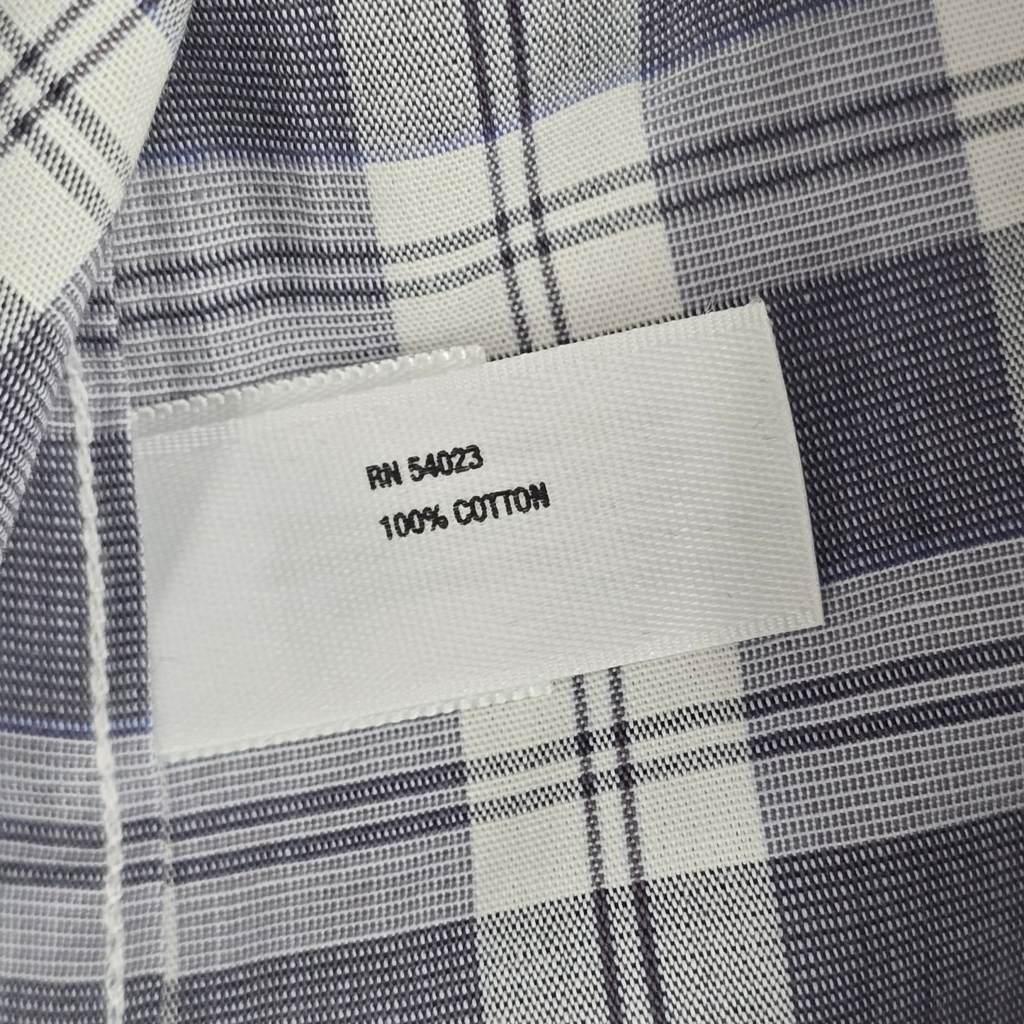 Gap Slim Fit Gray Plaid Long Sleeve Casual Work Mens Button Down Dress Shirt XL