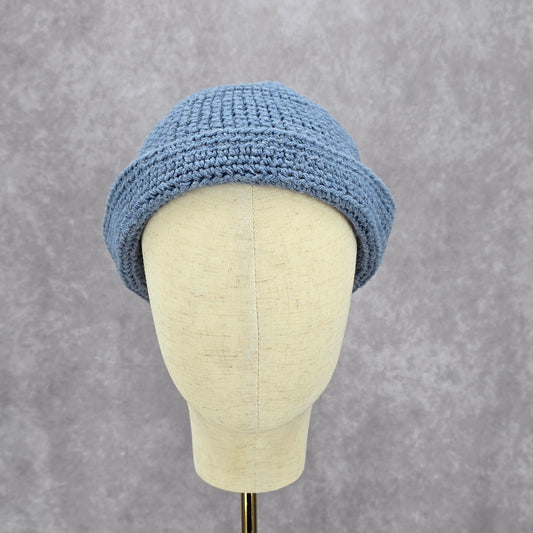 Blue Flower Vintage Y2K Cable Knit Caps Funky Beanie Hat