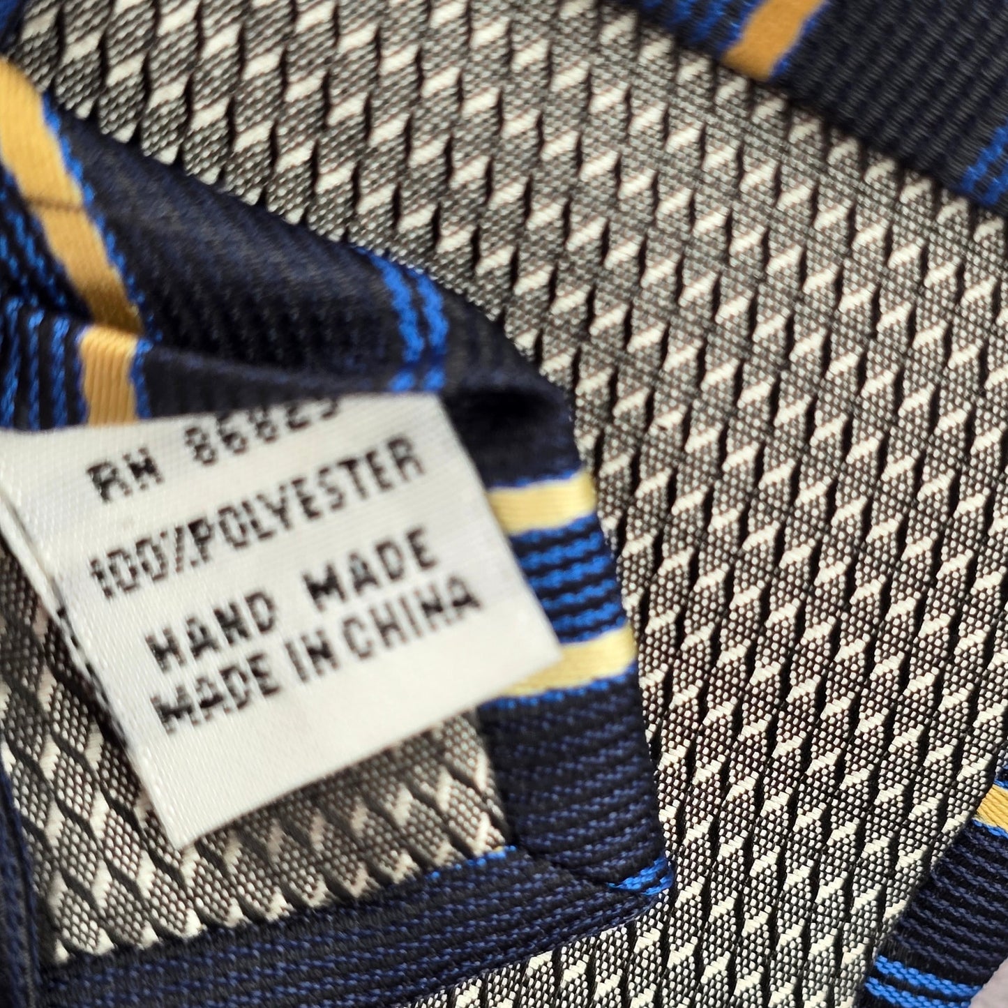 Chereskin Blue Gold Stripe Geometric Repp Executive Neck Tie Men's