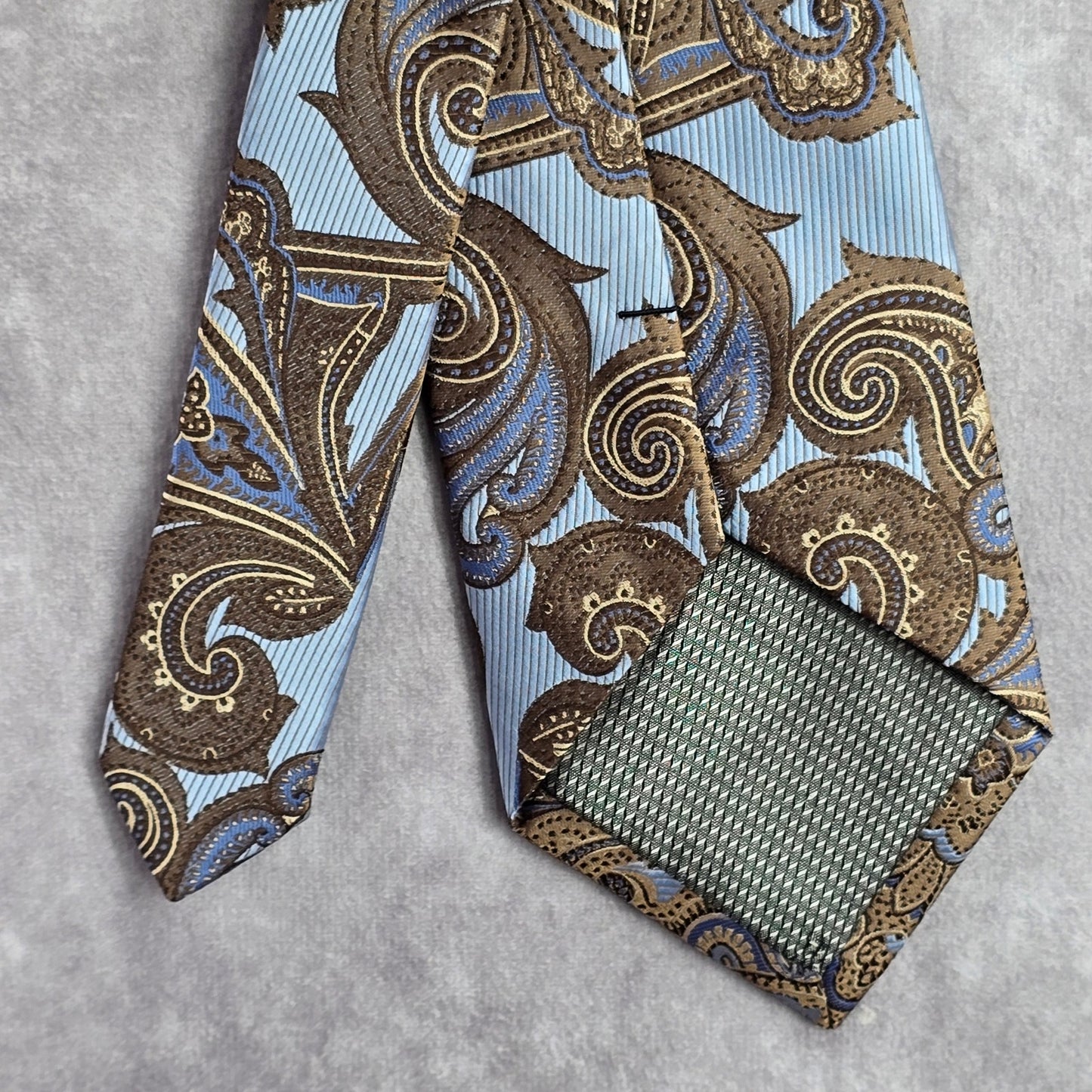 Giorgio Brutini Collezione Brown Blue Floral Paisley Stripe Men's Neck Tie