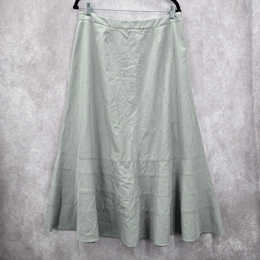 Metro Style Gray Midi Flare Western Boho Indie Y2k Skirt Plus 14