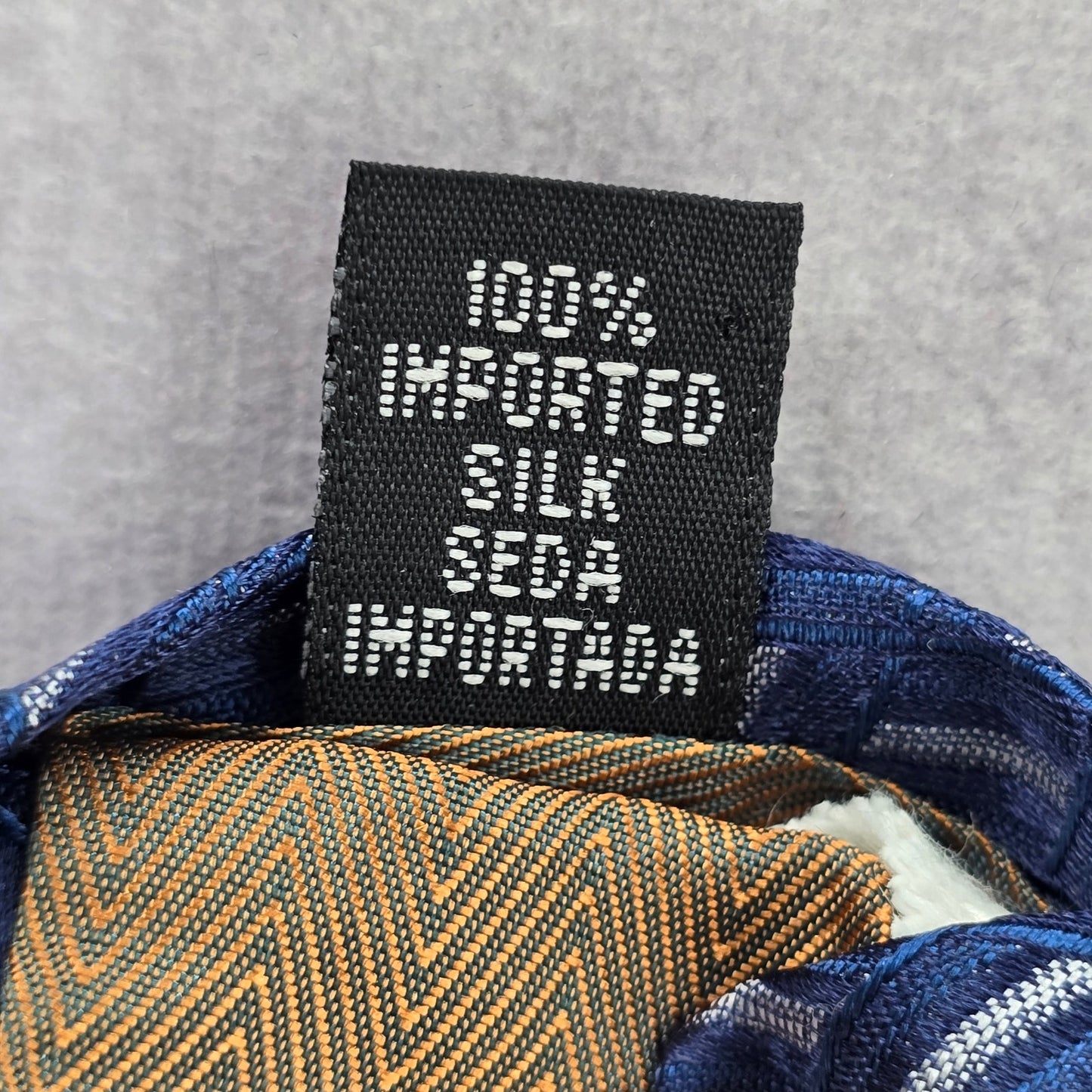 Nubio Blue Silver Diamond Stripe Geometric Silk Executive Neck Tie Men's