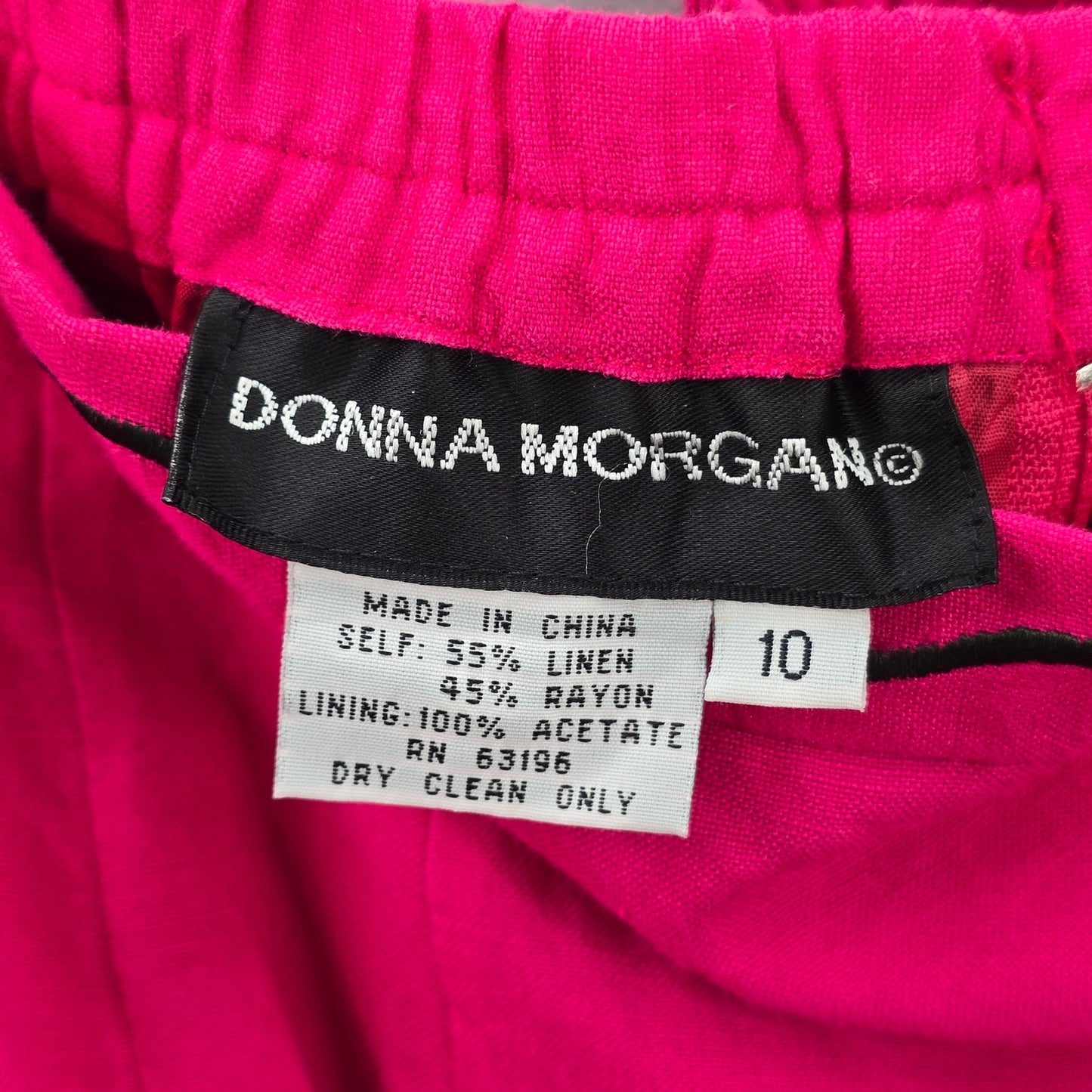 Donna Morgan Pink Pencil Knee Length Linen Boho Vintage Whimsy Skirt M Medium 10