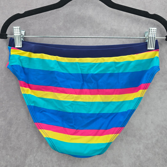 Blue Striped Bikini Bottoms Swimwear Medium
