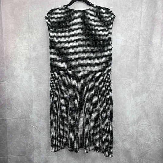 Michael by Michael Kors Black White Print Wrap Dress Large