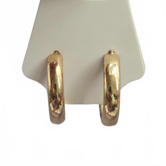 Gold Circle Half Medium Hoop Hallow Earrings Fashion Jewelry JB1-03