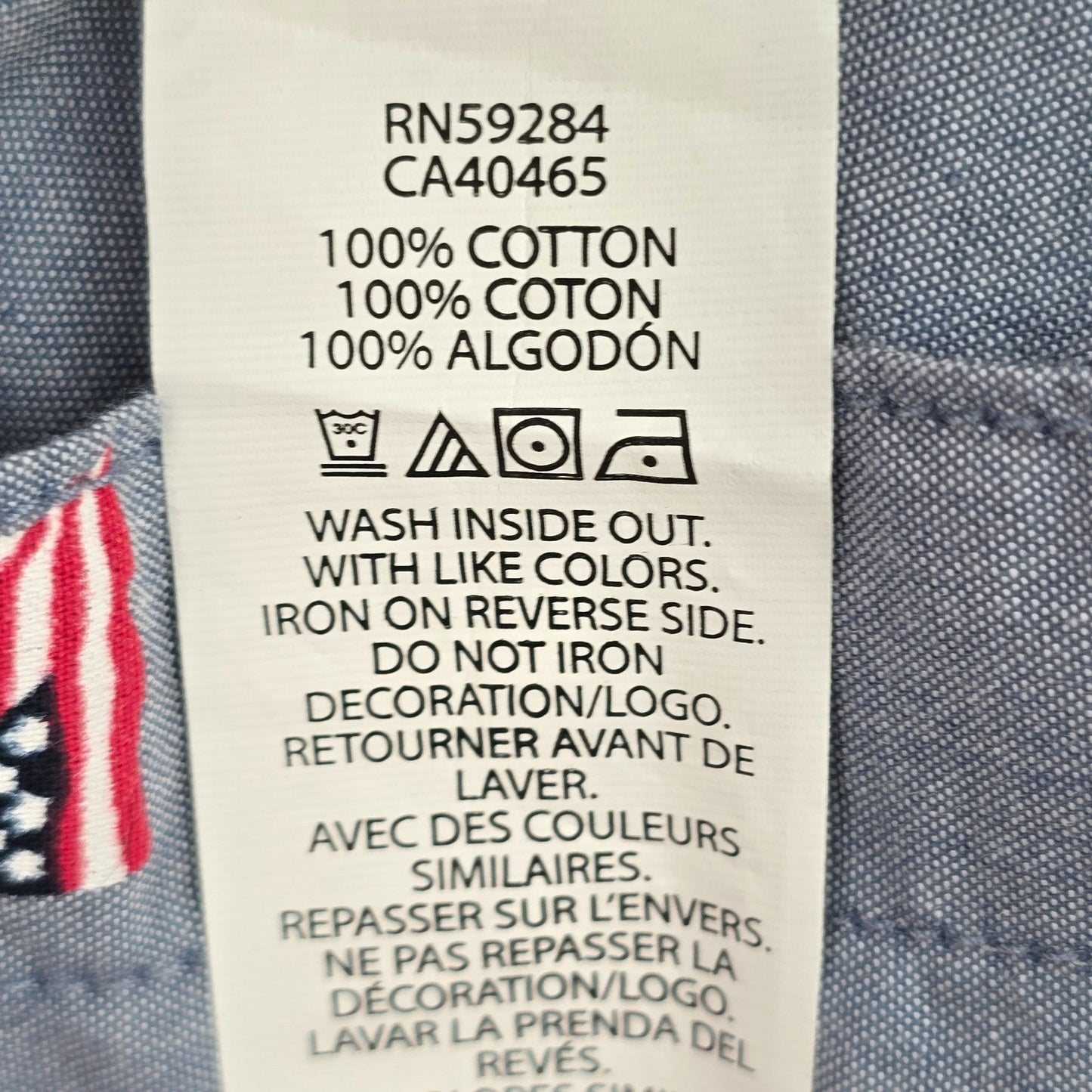 The Children's Place Blue American Flag Patriot Shirt Boys 10/12 Large