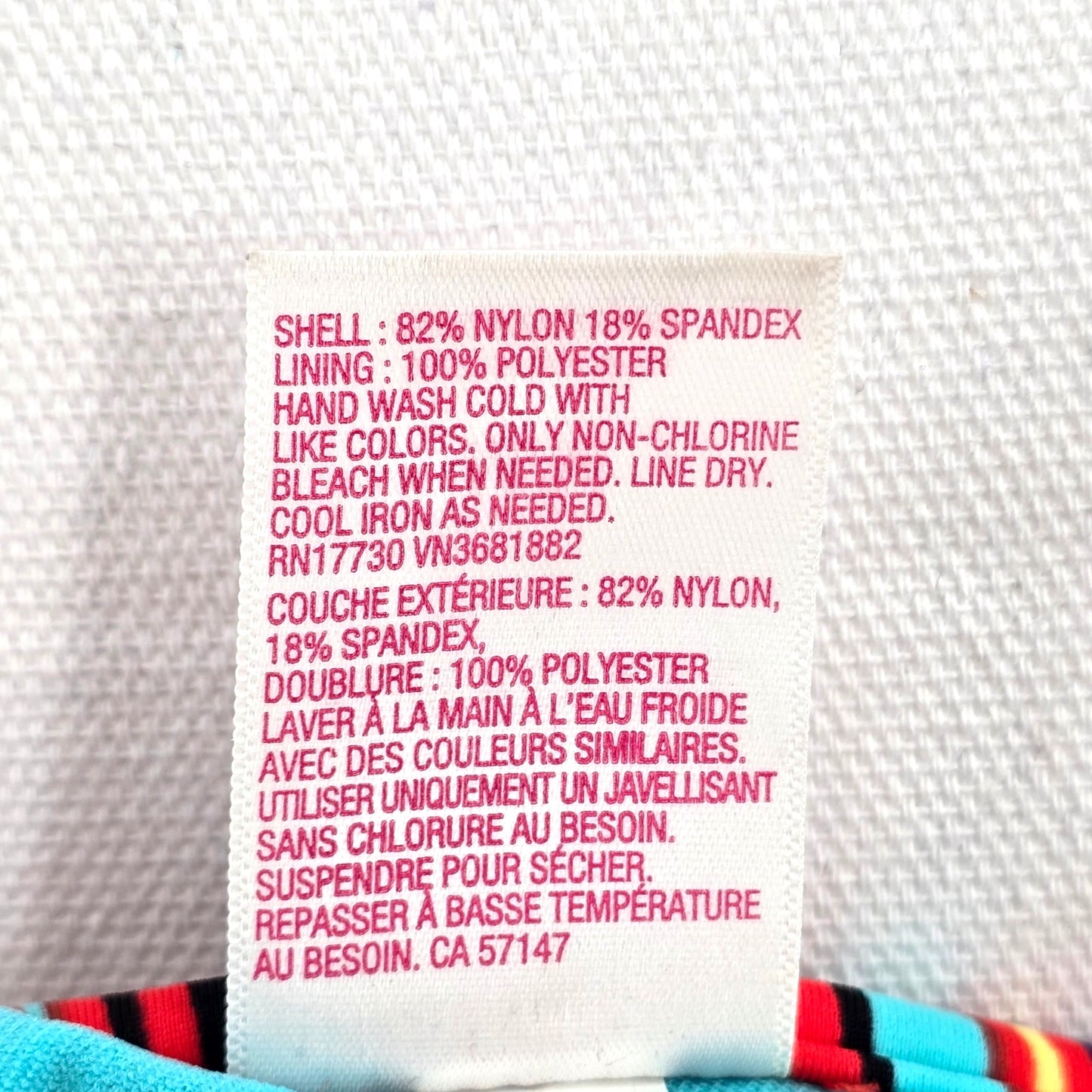 Xhilaration Red Blue Stripe Padded String Hook Wired Bikini Top Swimwear Medium