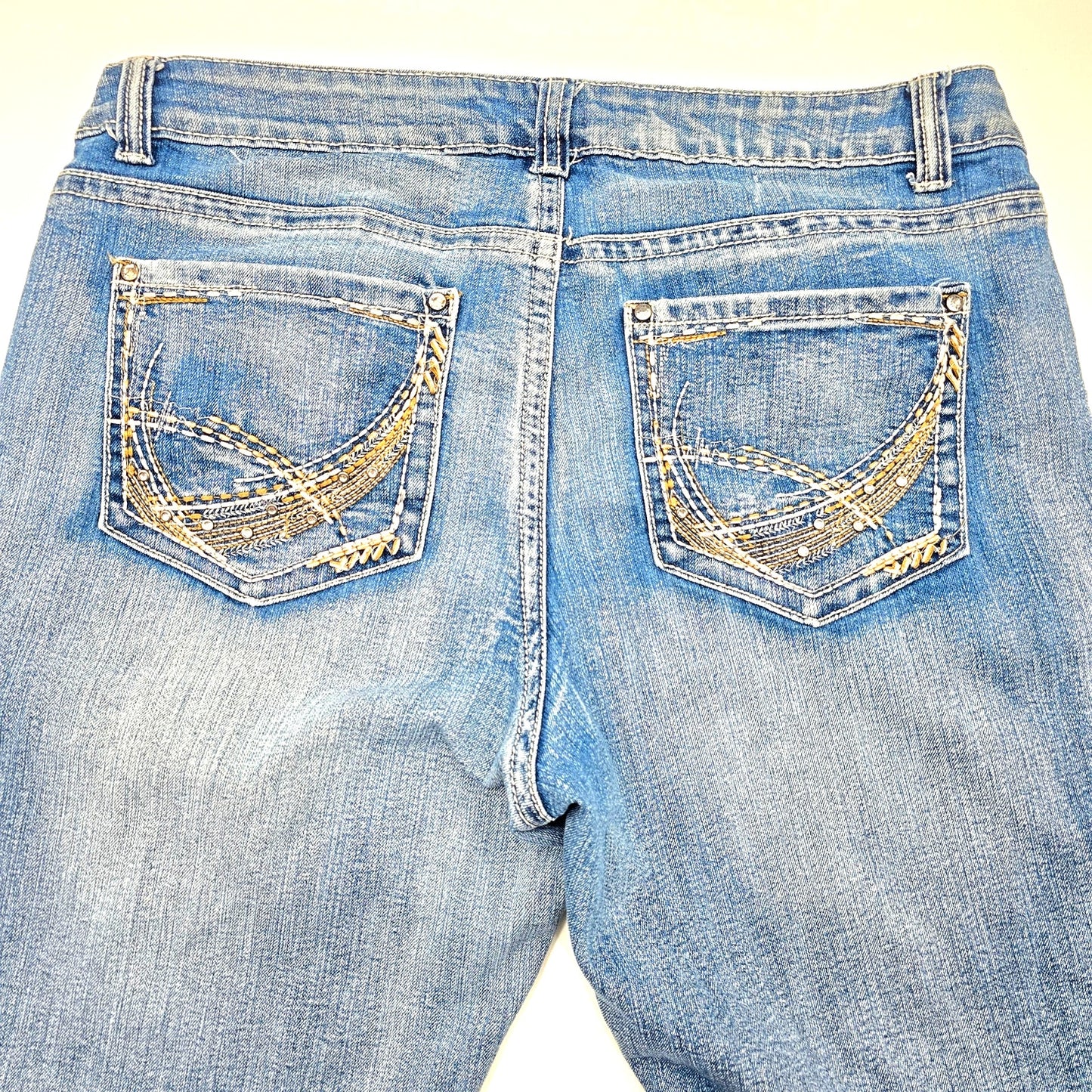 New Direction Weekend Blue Denim Bermuda Jeans Shorts Bottoms Pants Plus 14