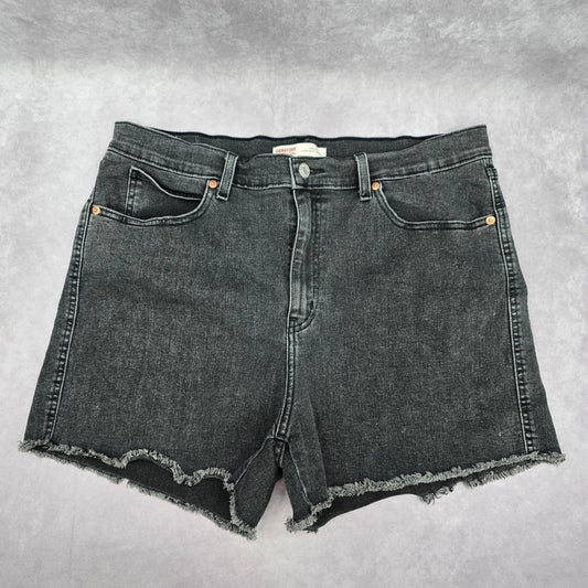 Levi Black Heritage High Rise Flat Front Jeans Denim Bottoms Pants Shorts 16W