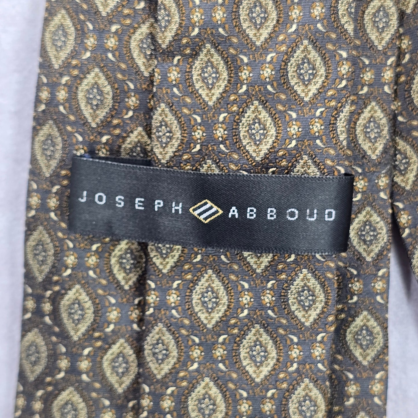 Joseph Abboud Brown Blue Paisley Floral Executive 100% Silk Men's Neck Tie