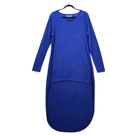 Cato Blue Long Sleeve High Low Tunic Blouse Top Pullover Shirt Large
