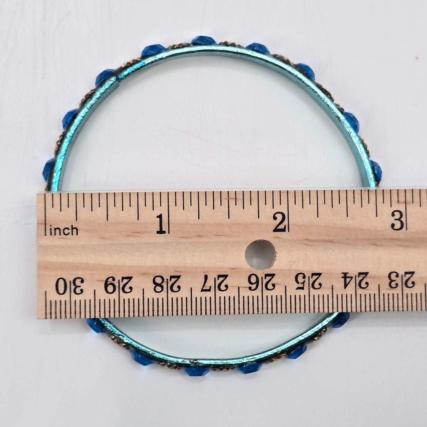 Blue Gold Floral Rhinestone Gems Set of 4 Bracelets Fashion Jewelry NWOT JB4-2