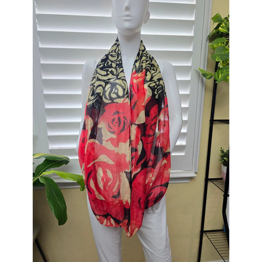Flower Pattern Multicolor Y2K 90s Cottage Infinity Scarf OSFM