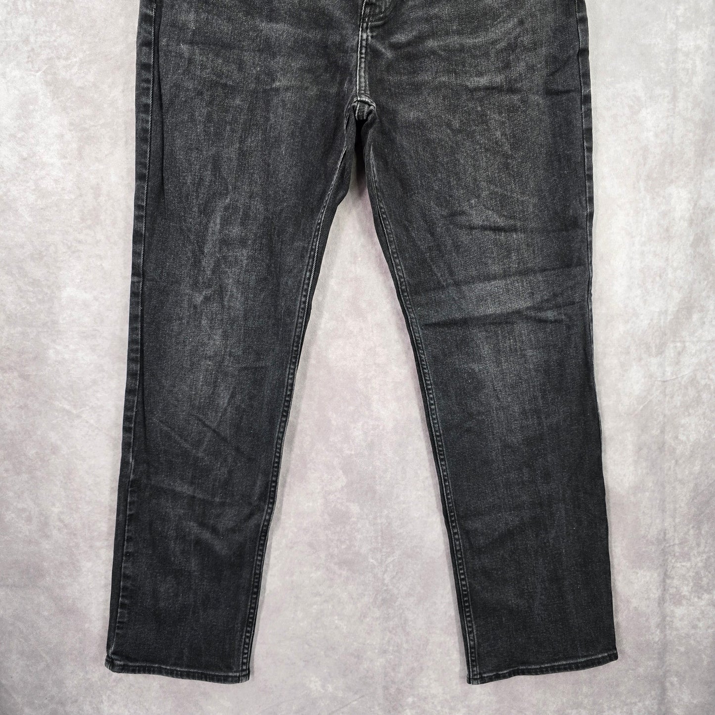Calvin Klein Black Silver Straight Denim Jeans Pants Bottoms Men's 34x30