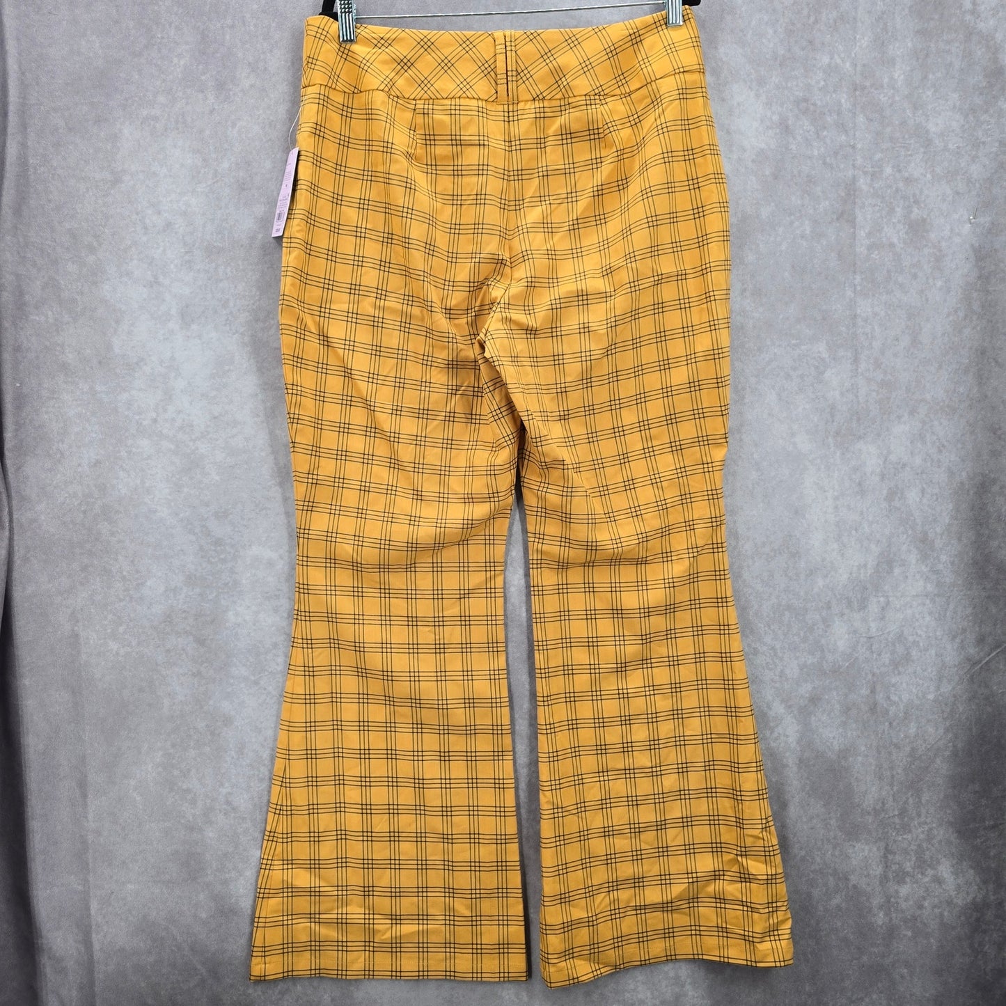 Wild Fable Yellow Plaid Straight Boho Flare Wide Leg Dress Bottom Pants Plus 16