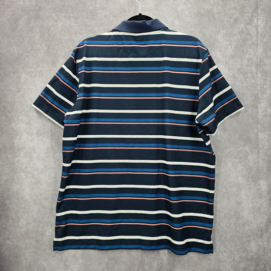 Goodfellow & Co Blue Stripe Short Sleeve Golf Polo Active Mens Shirt Top XL