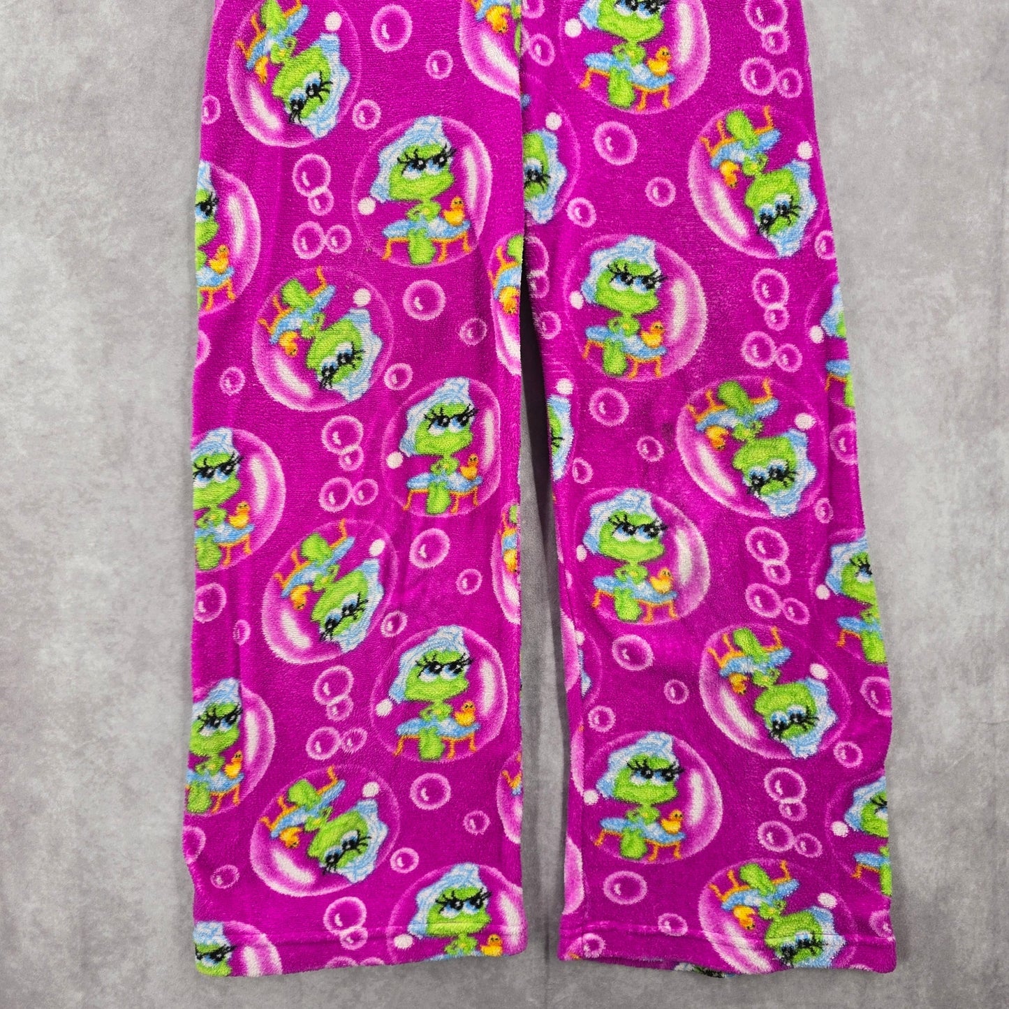 Seven Apparel Purple Fleece Frog Bubble Bath Duck Trouser Pajama Pants M Medium