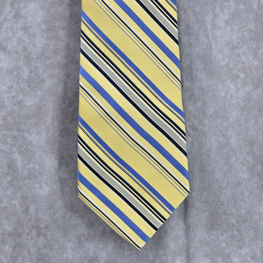 Lord & Taylor Metropolitan Yellow Stripe Executive 100% Silk Men's Neck Tie