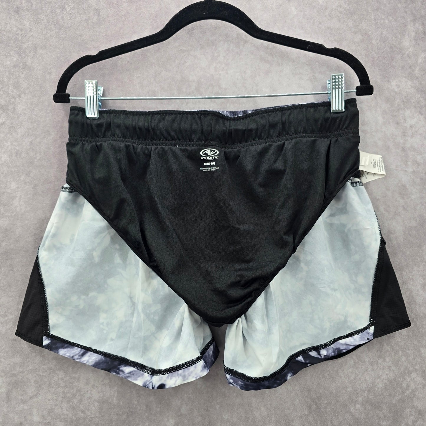 Athletic Works Black Gray White Running Activewear Shorts Pants Bottoms Medium
