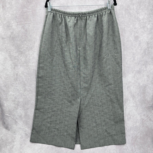 Sag Harbor Gray Midi Executive Church Slit Plus Skirt 14