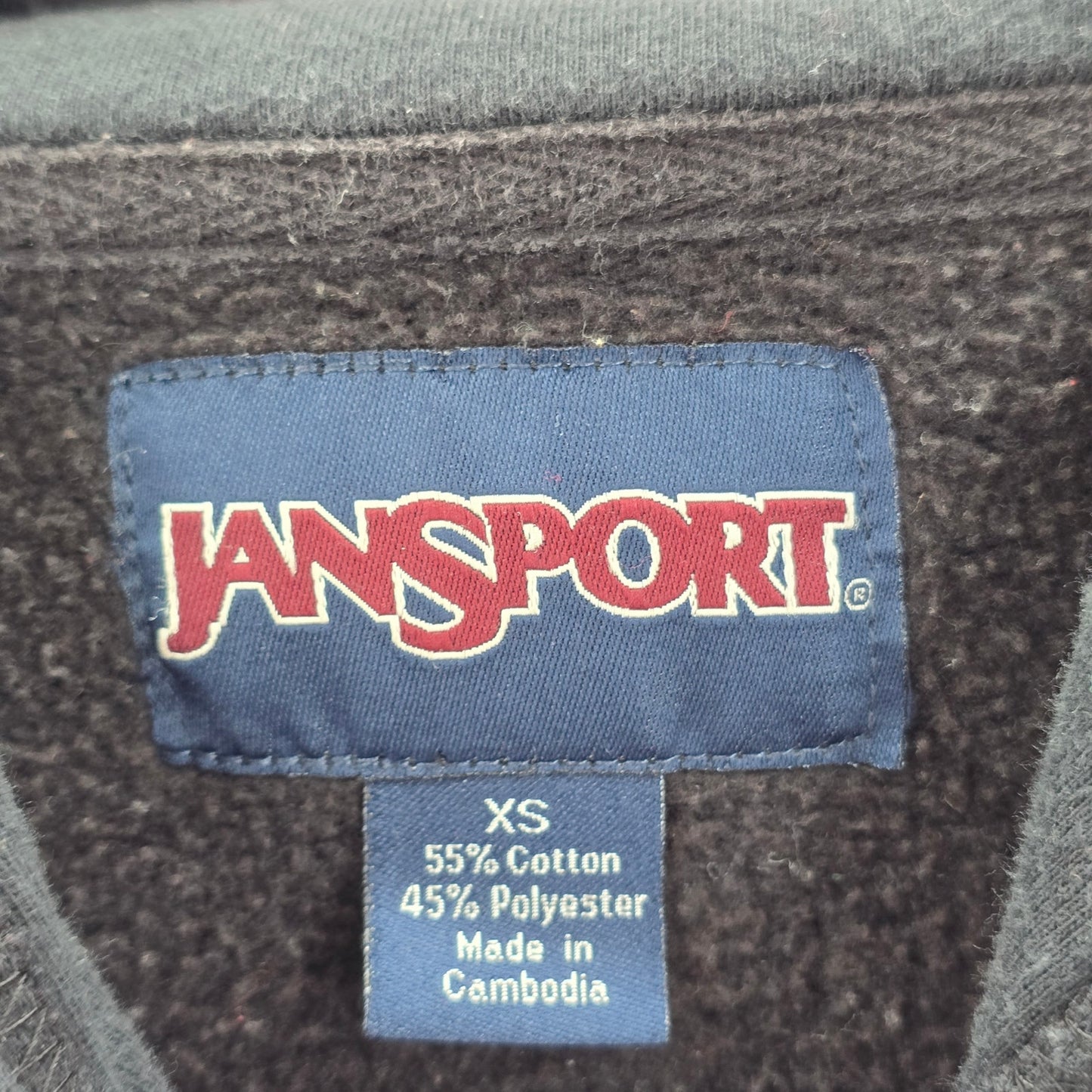 Jansport Black Sweatshirt Cotton Fleece VCU Medicine Hoodie XS Extra Small