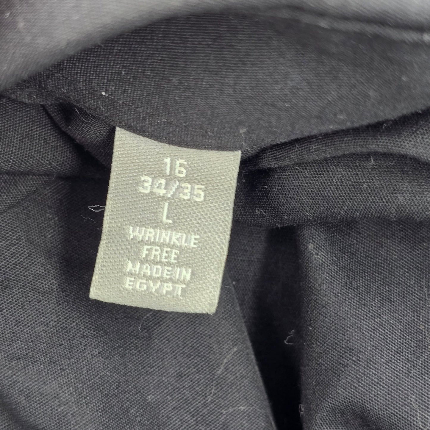 Van Heusen Black Fitted Button Down Long Sleeve Mens Preppy Work Shirt Large