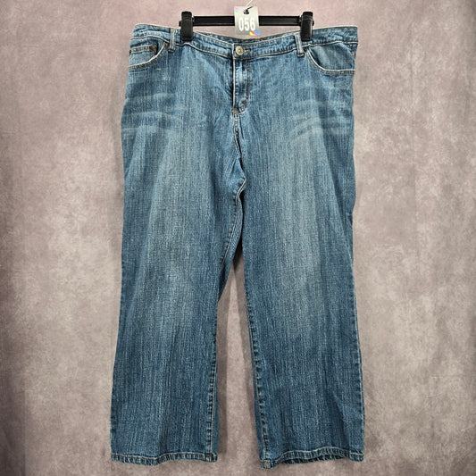 056. Venezia Bootcut Blue Stretch Straight Denim Wide Leg Pants Jeans 6
