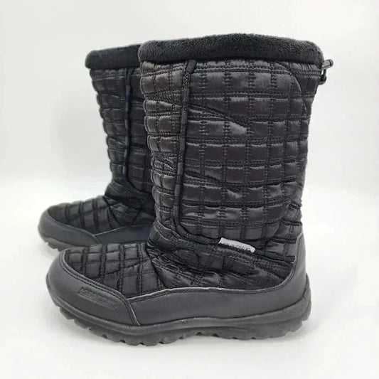 Mountrek Lisa Quilted Insulated Nylon Woman's Snow Boots Black Size 7.5