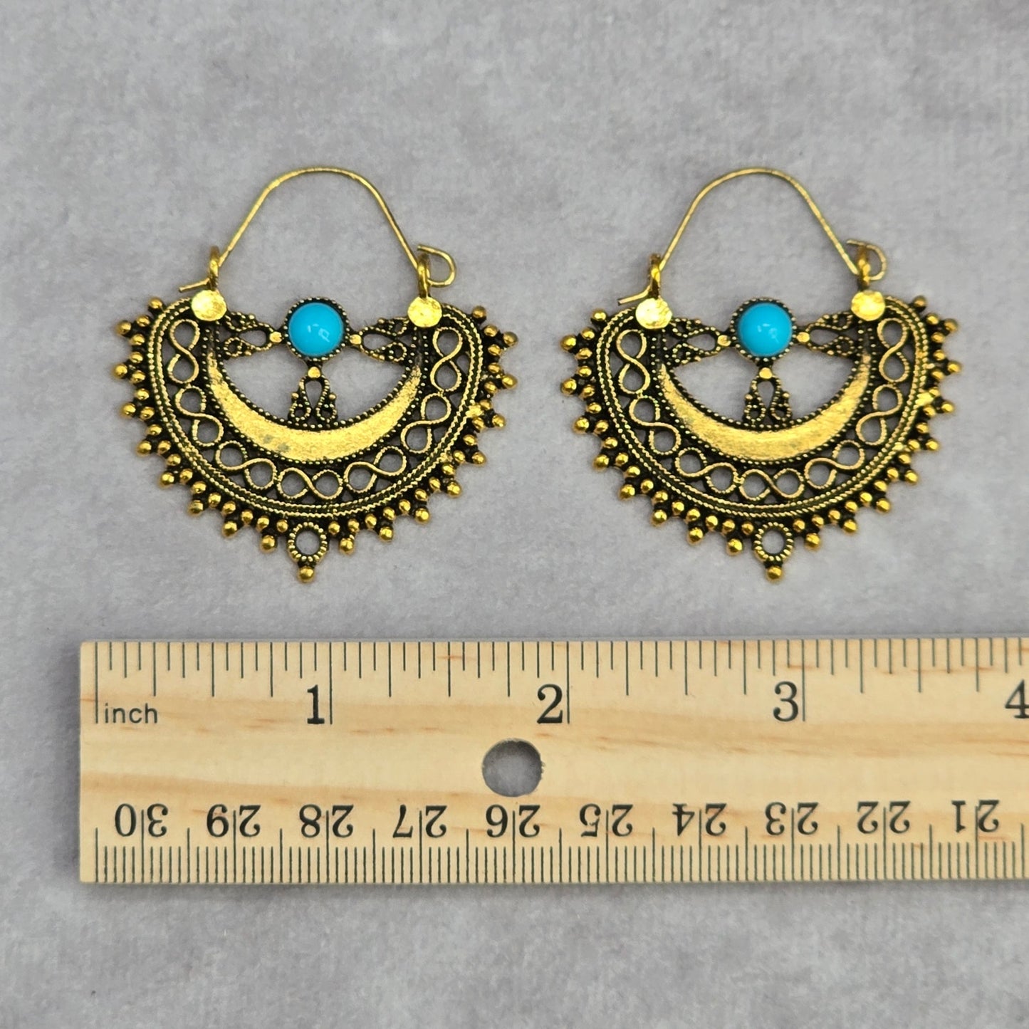 Zara Gold Bohemian Floral Drop Dangle Hook Fashion Jewelry Earrings NWT JB2-87