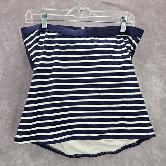 Lands End Blue White Stripe Tube Padded Swimwear Tankini Tank Top Medium M 10