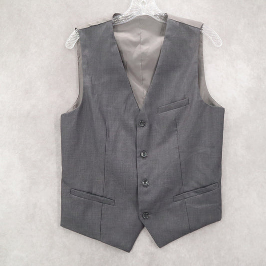 Gray 4 Button Point Welt Pocket Waistcoat Preppy Formal Tuxedo Suit Vest S 38R