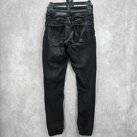 028. Blue Savvy Black Skinny Pants Denim Distressed Jeans 5/27