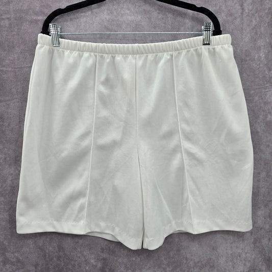 Romans White Stretch Flat Front Active Bottoms Pants Shorts 8