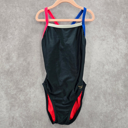 Speedo Black Pink Cut Out One Piece Swimsuit Leotard Pro LT Girls 28