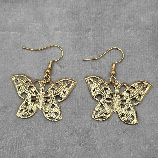 Gold Hoop Cross Butterfly Heart Gem Rhinestone Earring Fashion Jewelry JB1-05
