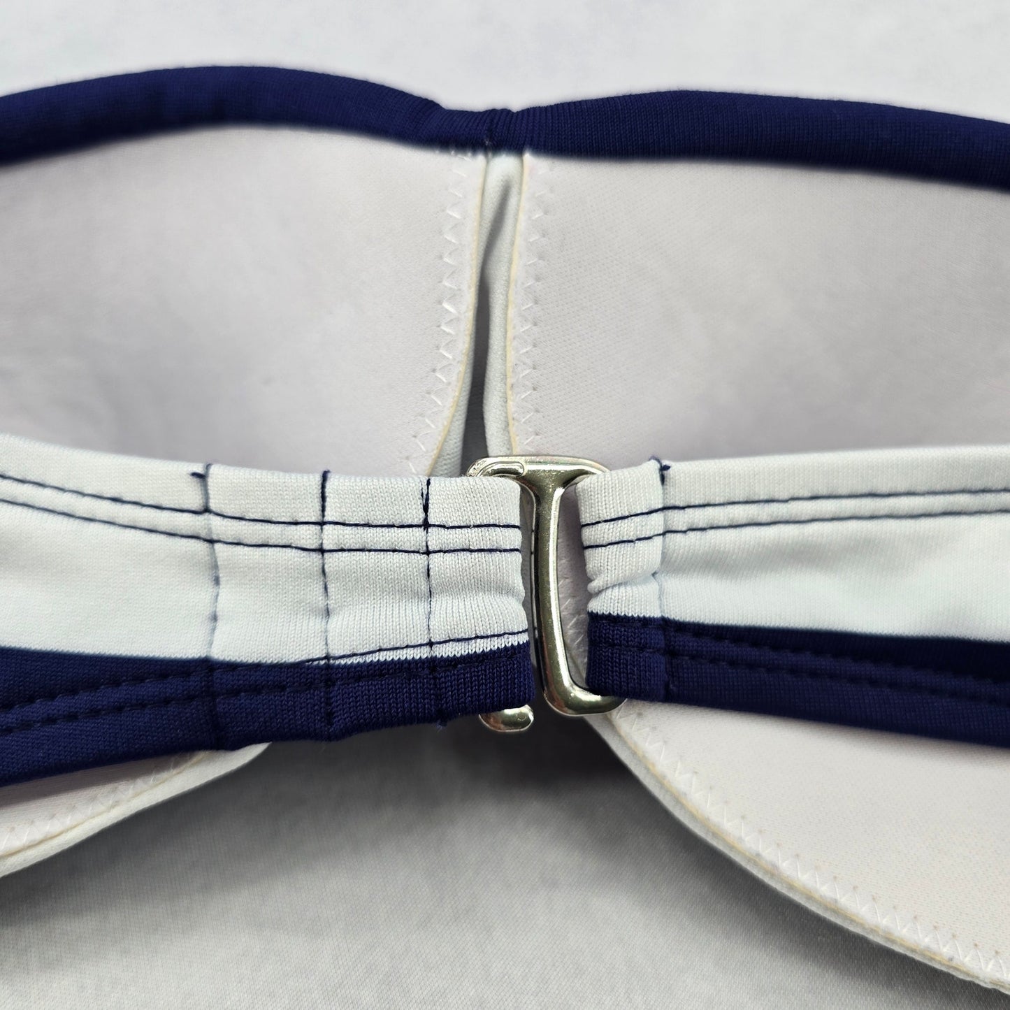 Mossimo Blue Stripe Bandeau Padded Sports Beach Bikini Bralette Swim Top S Small