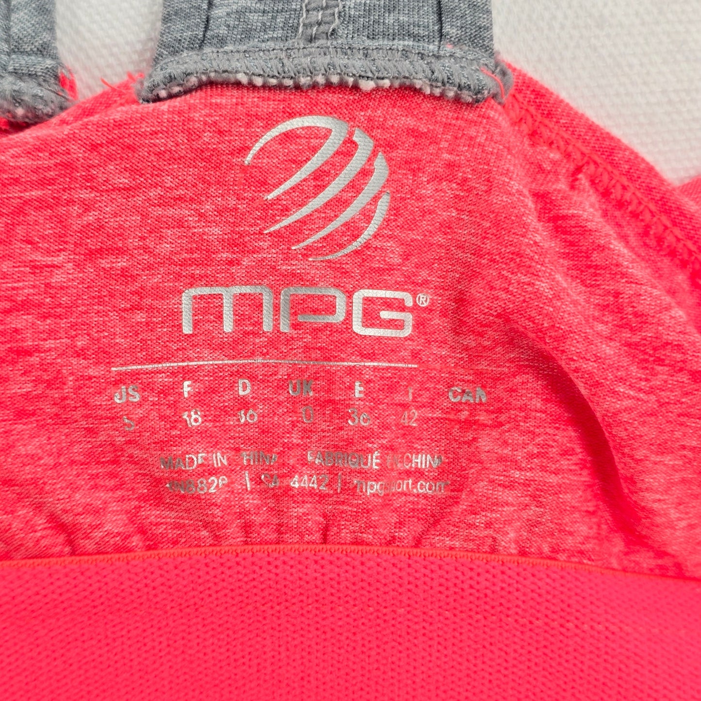 MPG Pink Orange Gray Racerback Sports Activewear Support Bra Tank Top Small