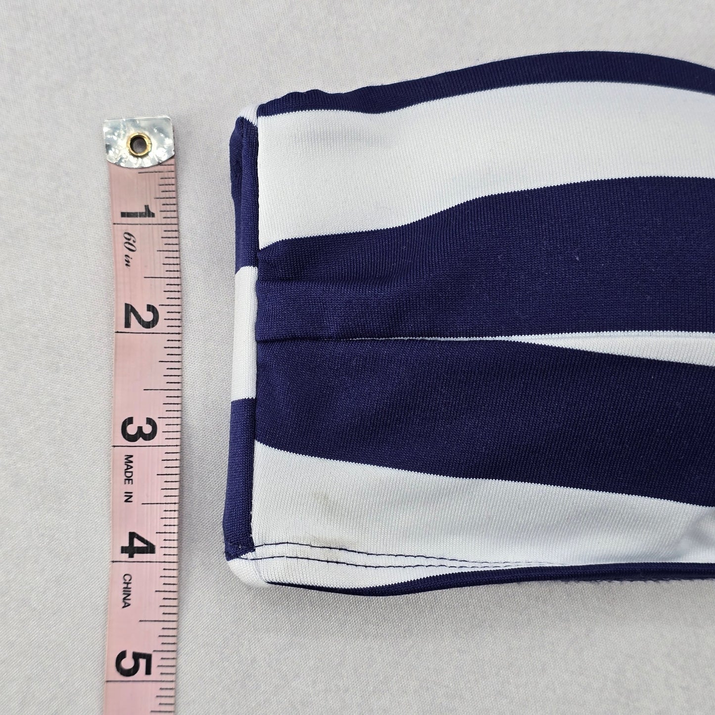 Mossimo Blue Stripe Bandeau Padded Sports Beach Bikini Bralette Swim Top S Small