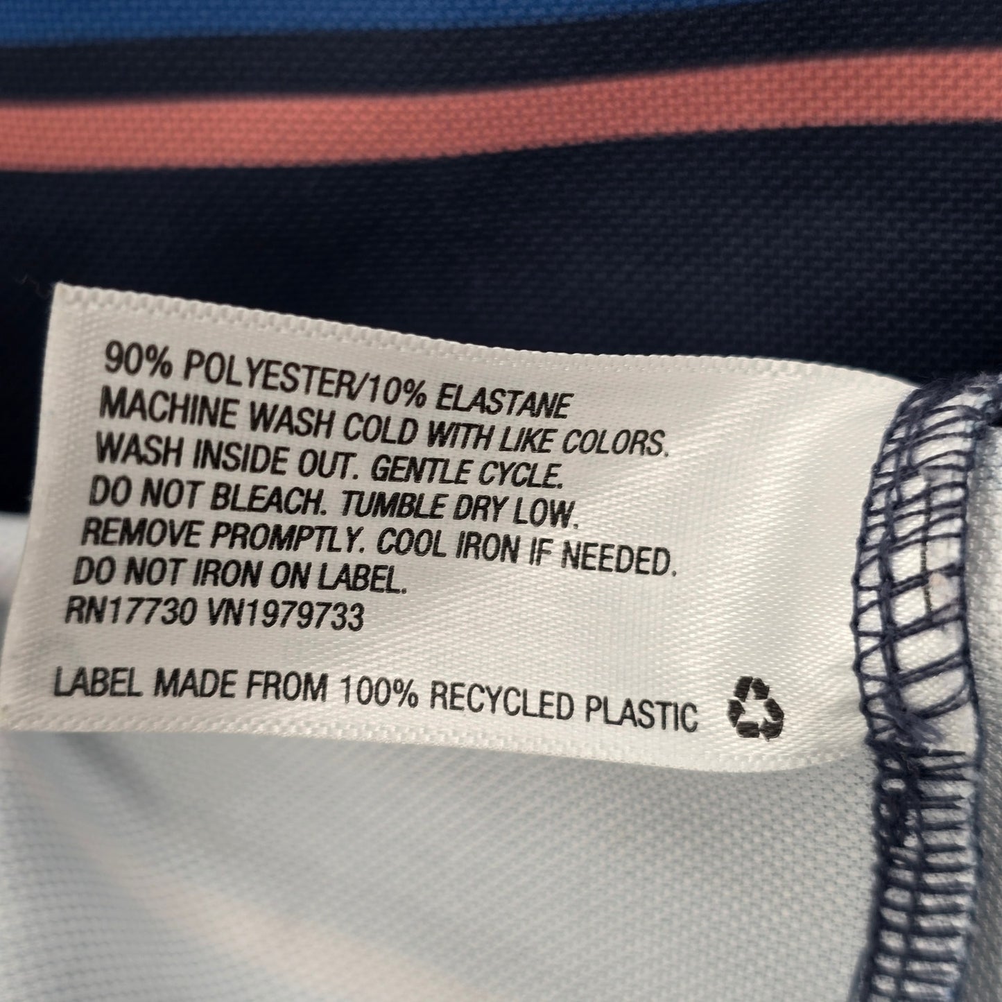 Goodfellow & Co Blue Stripe Short Sleeve Golf Polo Active Mens Shirt Top XL